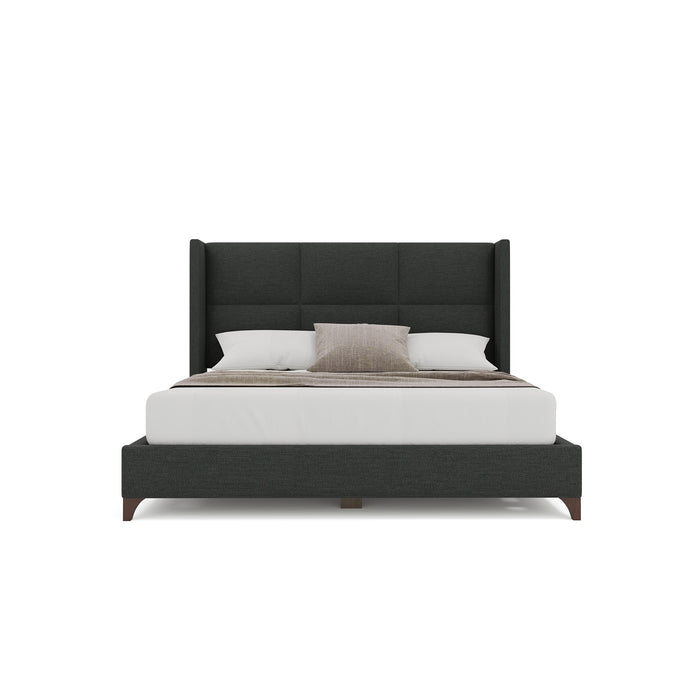 Nativa Interiors - Megan Square King Bed Charcoal - BED-MEGAN-SQ-KN-PF-CHARCOAL - GreatFurnitureDeal