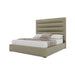 Nativa Interiors - Moyra Horizontal Channel Tufted Eco-Leather Medium 67" California King Stone Bed - BED-MOYRA-HC-MID-CA-VIN-STONE - GreatFurnitureDeal