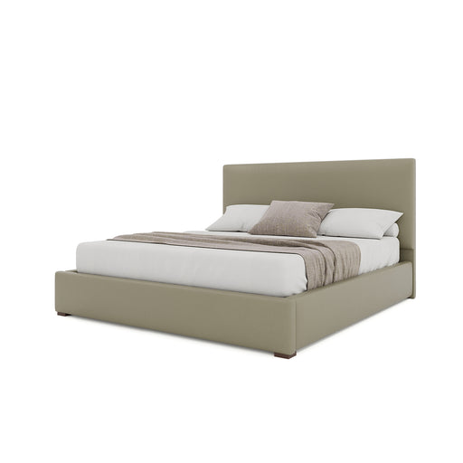 Nativa Interiors - Moyra Plain Eco-Leather Low 47" King Stone Bed - BED-MOYRA-PL-LOW-KN-VIN-STONE - GreatFurnitureDeal