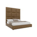 Nativa Interiors - Moyra Square Eco-Leather High 87" California King Caramel Bed - BED-MOYRA-SQ-HI-CA-VIN-CARAMEL - GreatFurnitureDeal