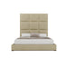 Nativa Interiors - Moyra Square Eco-Leather High 87" California King Cream Bed - BED-MOYRA-SQ-HI-CA-VIN-CREAM - GreatFurnitureDeal