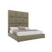 Nativa Interiors - Moyra Square Eco-Leather High 87" King Stone Bed - BED-MOYRA-SQ-HI-KN-VIN-STONE - GreatFurnitureDeal