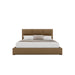 Nativa Interiors - Moyra Square Eco-Leather Low 47" King Caramel Bed - BED-MOYRA-SQ-LOW-KN-VIN-CARAMEL - GreatFurnitureDeal