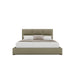 Nativa Interiors - Moyra Square Eco-Leather Low 47" Queen Stone Bed - BED-MOYRA-SQ-LOW-QN-VIN-STONE - GreatFurnitureDeal