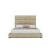 Nativa Interiors - Moyra Square Eco-Leather Medium 67" Queen Cream Bed - BED-MOYRA-SQ-MID-QN-VIN-CREAM - GreatFurnitureDeal