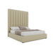 Nativa Interiors - Moyra Vertical Channel Tufted Eco-Leather High 87" Queen Cream Bed - BED-MOYRA-VC-HI-QN-VIN-CREAM - GreatFurnitureDeal