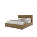 Nativa Interiors - Moyra Vertical Channel Tufted Eco-Leather Low 47" Queen Caramel Bed - BED-MOYRA-VC-LOW-QN-VIN-CARAMEL - GreatFurnitureDeal