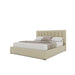 Nativa Interiors - Moyra Vertical Channel Tufted Eco-Leather Low 47" California King Cream Bed - BED-MOYRA-VC-LOW-CA-VIN-CREAM - GreatFurnitureDeal