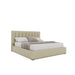 Nativa Interiors - Moyra Vertical Channel Tufted Eco-Leather Low 47" Queen Cream Bed - BED-MOYRA-VC-LOW-QN-VIN-CREAM - GreatFurnitureDeal