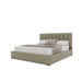 Nativa Interiors - Moyra Vertical Channel Tufted Eco-Leather Low 47" King Stone Bed - BED-MOYRA-VC-LOW-KN-VIN-STONE - GreatFurnitureDeal