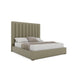 Nativa Interiors - Moyra Vertical Channel Tufted Eco-Leather Medium 67" Queen Stone Bed - BED-MOYRA-VC-MID-QN-VIN-STONE - GreatFurnitureDeal