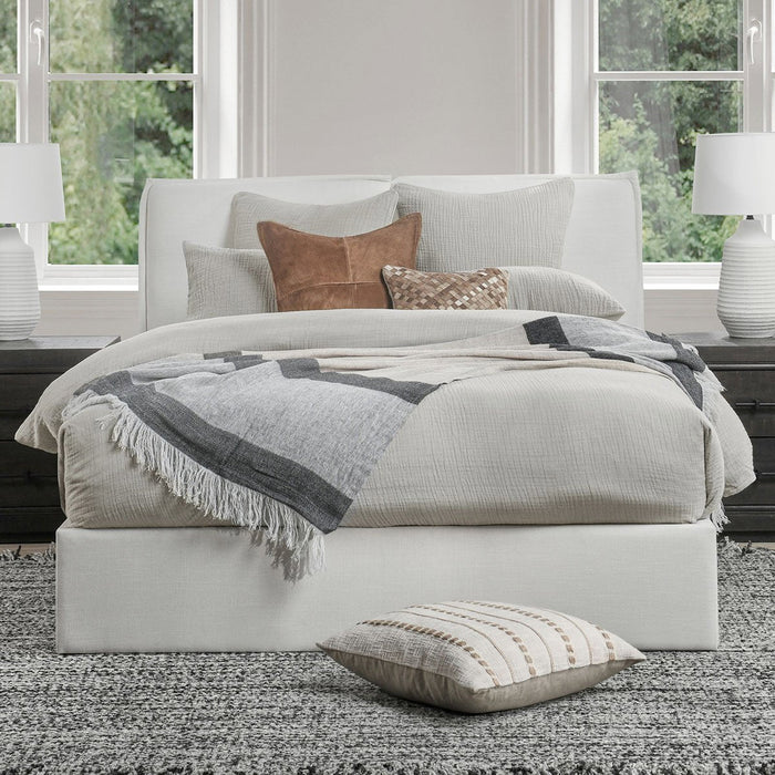 Villa By Classic Home - Cardiff Gray 3pc King Duvet Set - BEDD348K - GreatFurnitureDeal