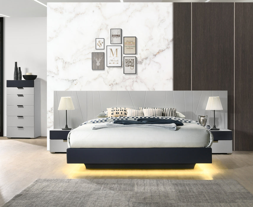 J&M Furniture - Marsala Light Grey and Navy 5 Piece Queen Bedroom Set - 18847-Q-5SET-LIGHT GREY-NAVY
