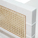 Worlds Away - Benedict Matte White Lacquer Bench  with Linen Cushion - BENEDICT WH - GreatFurnitureDeal