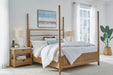 Parker House - Escape King Poster Bed in Glazed Natural Oak & Neutral Fabric - BESC#1166-3 - GreatFurnitureDeal