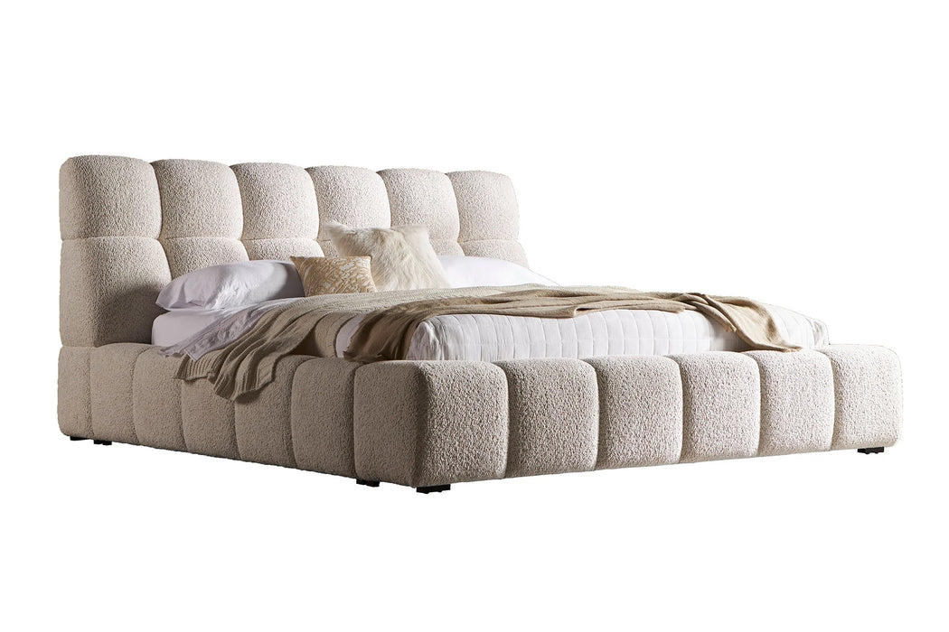 Parker House - Escape Queen Bed in Channel Tufted Fluffy River Rock Light Brown -BESC#8000-3-FYRR - GreatFurnitureDeal
