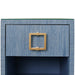 Worlds Away - Blair One Drawer Side Table in Blue Dyed Grasscloth - BLAIR BL - GreatFurnitureDeal