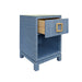 Worlds Away - Blair One Drawer Side Table in Blue Dyed Grasscloth - BLAIR BL - GreatFurnitureDeal