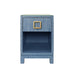 Worlds Away - Blair One Drawer Side Table in Blue Dyed Grasscloth - BLAIR BL - GreatFurnitureDeal