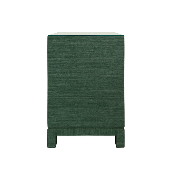 Worlds Away - Blair One Drawer Side Table in Green Dyed Grasscloth - BLAIR GR - GreatFurnitureDeal
