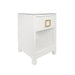 Worlds Away - Blair One Drawer Side Table in White Texture Linen - BLAIR WH - GreatFurnitureDeal