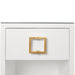 Worlds Away - Blair One Drawer Side Table in White Texture Linen - BLAIR WH - GreatFurnitureDeal