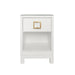 Worlds Away - Blair One Drawer Side Table in White Texture Linen - BLAIR WH - GreatFurnitureDeal