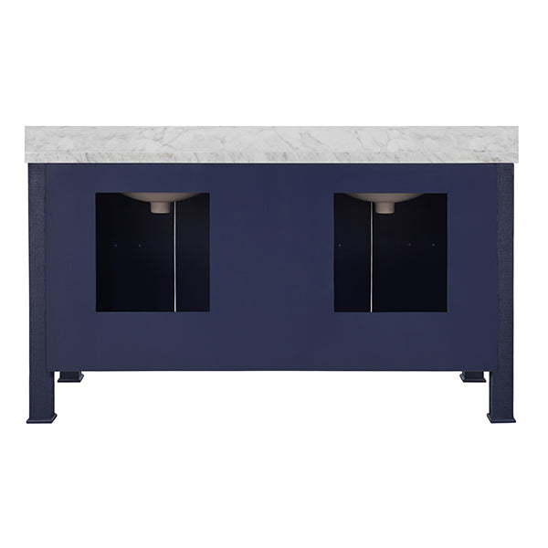 Worlds Away - Blanche Bath Vanity Sink in Textured Navy - BLANCHE 60 NVY - GreatFurnitureDeal