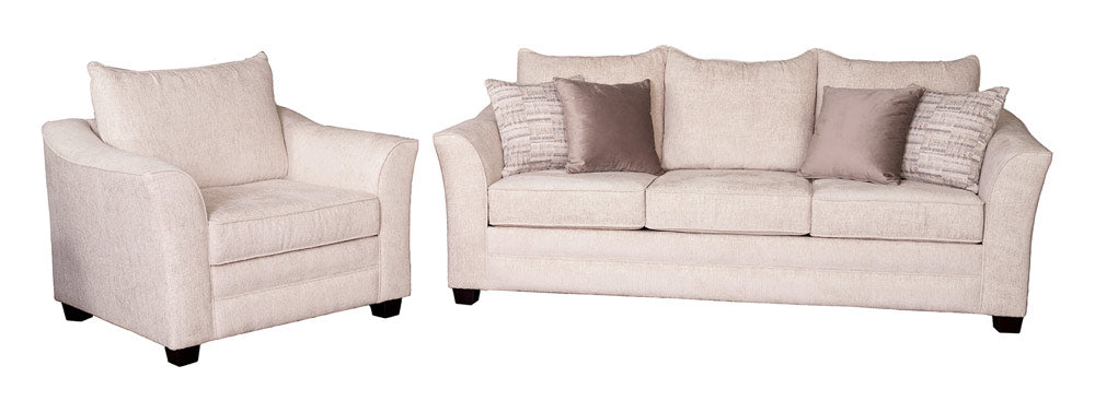 Mariano Italian Leather Furniture - Brevard 2 Piece Sofa Set in Cirrus Sand/Chantal Ash - 970-30-10
