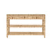 Worlds Away - Briar Three Drawer Console With Two Open Shelves in Natural - BRIAR BW - GreatFurnitureDeal