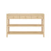 Worlds Away - Briar Three Drawer Console With Two Open Shelves in Natural Grasscloth - BRIAR NAT - GreatFurnitureDeal