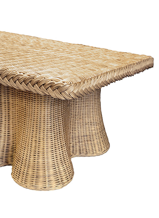Worlds Away - Britney Rectangular Coffee Table in Natural Woven Rattan - BRITNEY - GreatFurnitureDeal