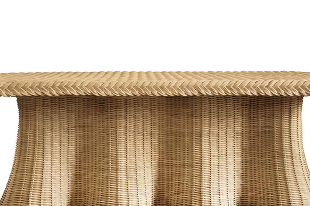 Worlds Away - Britney Rectangular Coffee Table in Natural Woven Rattan - BRITNEY - GreatFurnitureDeal