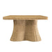 Worlds Away - Britney Rectangular Coffee Table in Natural Woven Rattan - BRITNEY - GreatFurnitureDeal