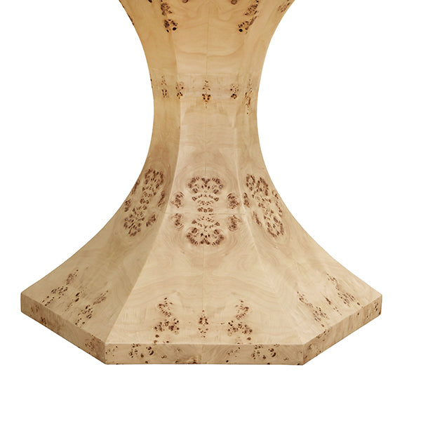 Worlds Away - Bryce Round Dining Table With Hexagonal Tapered Base In Burl - BRYCE BW - GreatFurnitureDeal