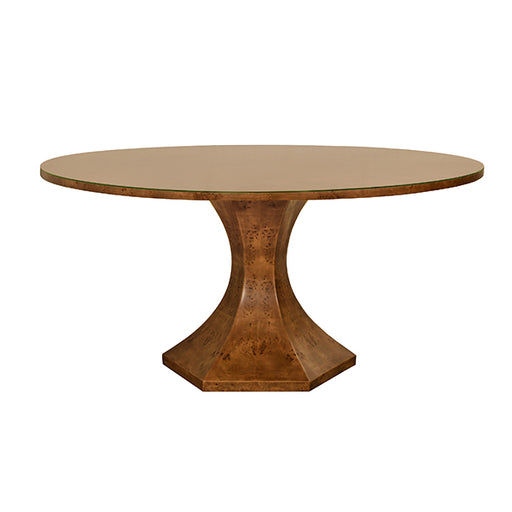 Worlds Away - Bryce Round Dining Table With Hexagonal Tapered Base In Dark Burl - BRYCE DBW - GreatFurnitureDeal