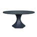 Worlds Away - Bryce Round Dining Table With Hexagonal Tapered Base in Navy Textured Linen - BRYCE NVY - GreatFurnitureDeal