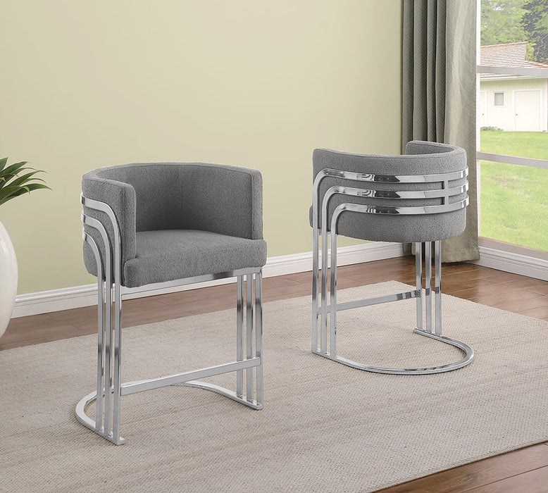 Mariano Furniture - BS020 - Teddy Fabric Barstool in Dark Gray (Set of 2) - BQ-BS020 - GreatFurnitureDeal