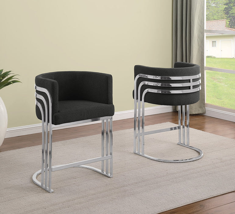 Mariano Furniture - BS022 - Teddy Fabric Barstool in Black (Set of 2) - BQ-BS022 - GreatFurnitureDeal