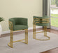 Mariano Furniture - BS026 - Teddy Fabric Counterheight Chair in Green/Gold (Set of 2) - BQ-CH025 - GreatFurnitureDeal
