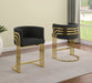 Mariano Furniture - BS026 - Teddy Fabric Counterheight Chair in Black/Gold (Set of 2) - BQ-CH026 - GreatFurnitureDeal