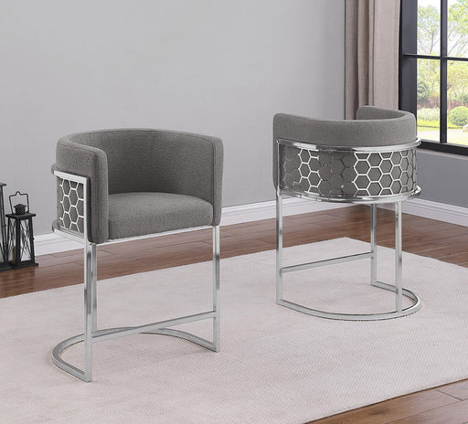 Mariano Furniture - CH030 - Teddy Fabric Counterheight Chair in Dark Gray (Set of 2) - BQ-CH030 - GreatFurnitureDeal