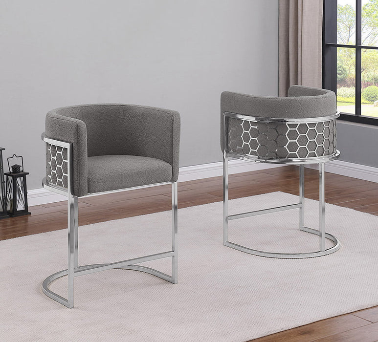 Mariano Furniture - CH030 - Teddy Fabric Counterheight Chair in Dark Gray (Set of 2) - BQ-CH030 - GreatFurnitureDeal