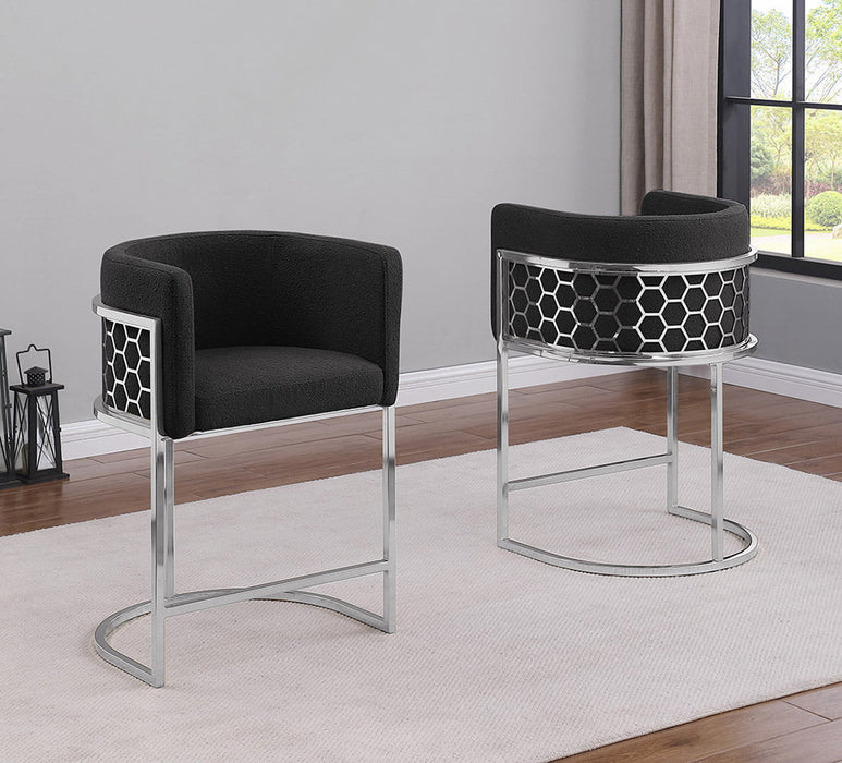 Mariano Furniture - BS030 - Teddy Fabric Barstool in Black (Set of 2) - BQ-BS032 - GreatFurnitureDeal