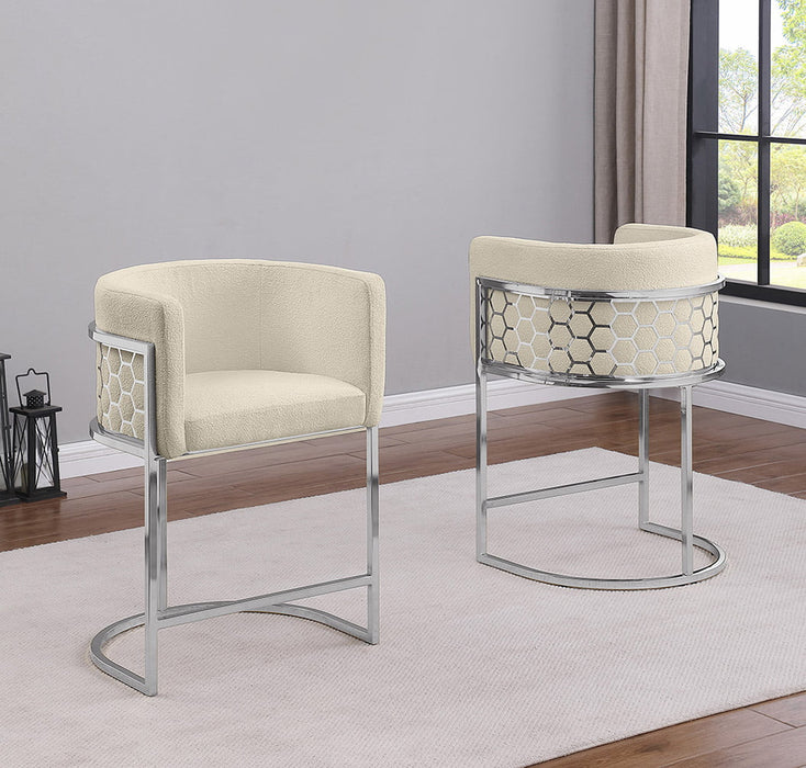 Mariano Furniture - CH030 - Teddy Fabric Counterheight Chair in Cream (Set of 2) - BQ-CH033 - GreatFurnitureDeal