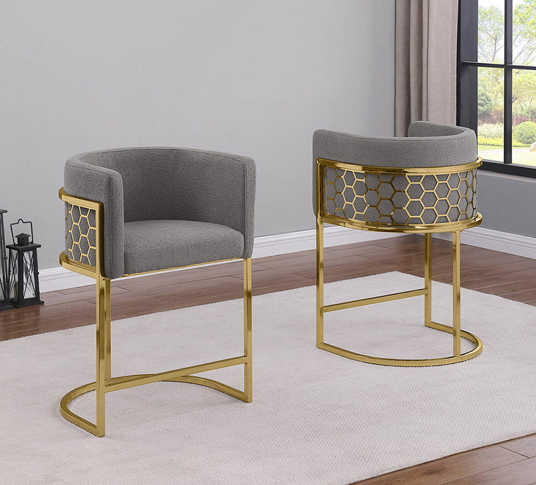 Mariano Furniture - CH034 - Teddy Fabric Counterheight Chair in Dark Gray (Set of 2) - BQ-CH034 - GreatFurnitureDeal