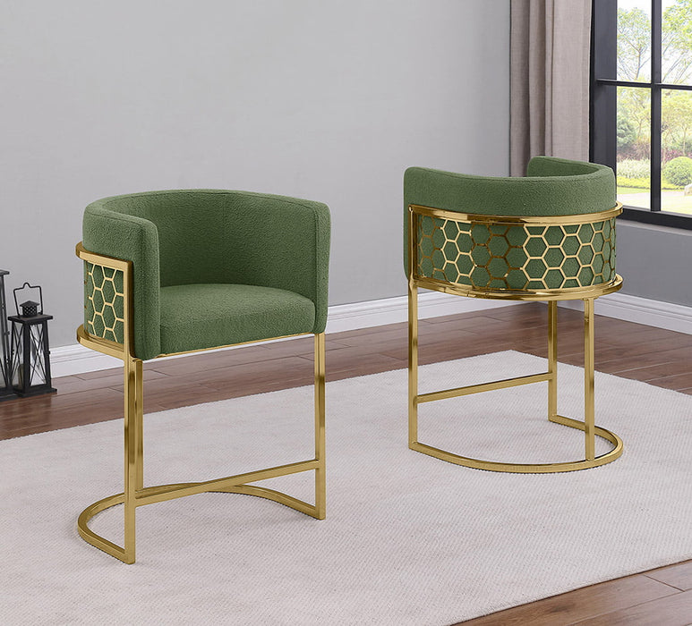 Mariano Furniture - BS034 - Teddy Fabric Barstool in Green (Set of 2) - BQ-BS035 - GreatFurnitureDeal