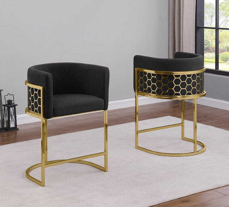 Mariano Furniture - CH034 - Teddy Fabric Counterheight Chair in Black (Set of 2) - BQ-CH036 - GreatFurnitureDeal