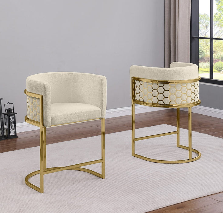 Mariano Furniture - CH034 - Teddy Fabric Counterheight Chair in Cream (Set of 2) - BQ-CH037 - GreatFurnitureDeal