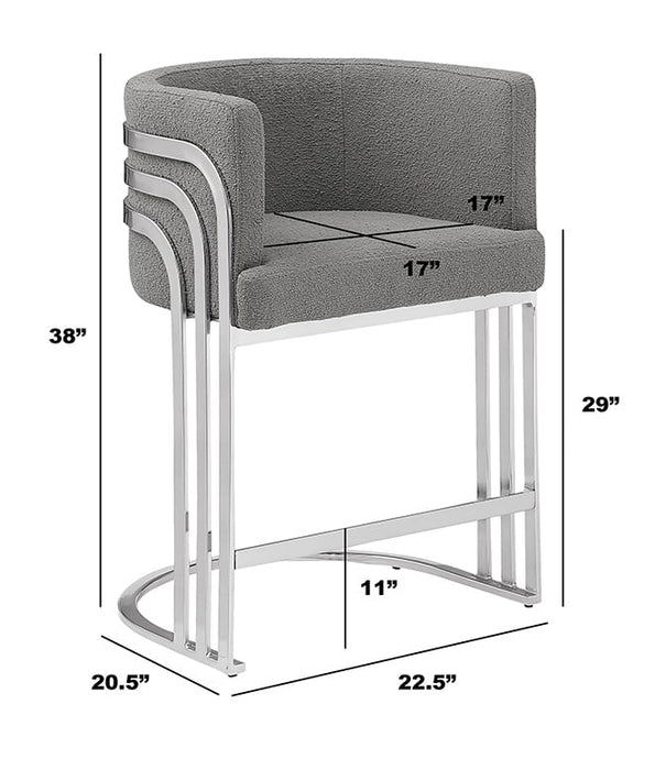 Mariano Furniture - BS020 - Teddy Fabric Barstool in Dark Gray (Set of 2) - BQ-BS020 - GreatFurnitureDeal